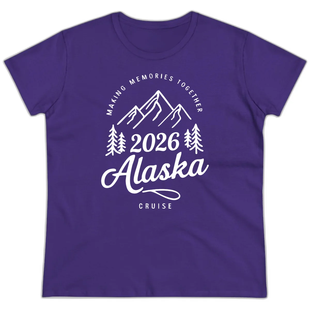 Making Memories Together Alaska Cruise 2026 Ladies Tee in Purple