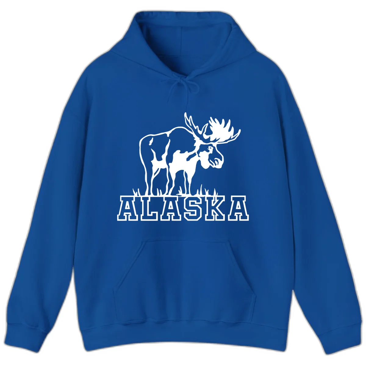 Moose Alaska Silhouette Hoodie in Royal