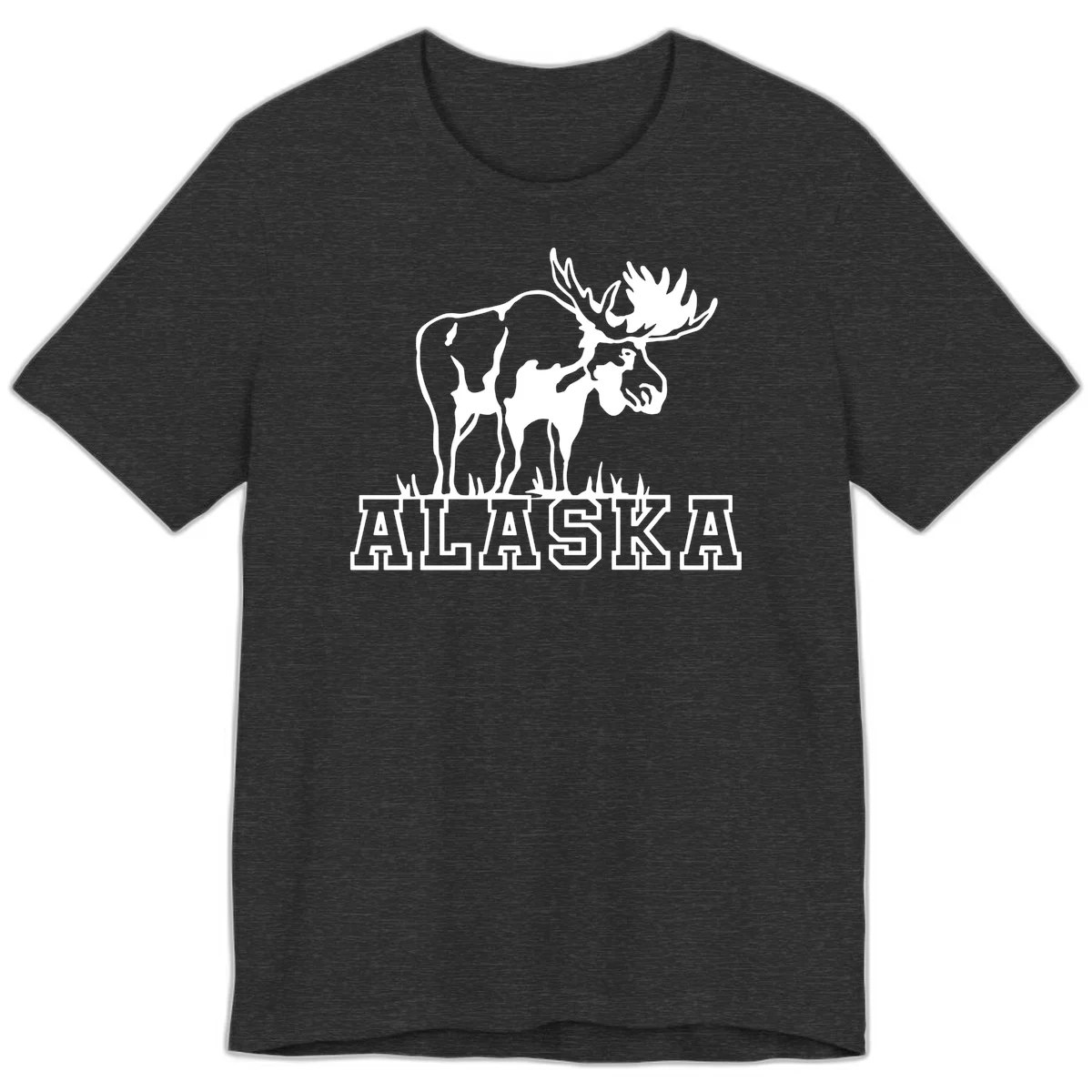 Alaska Moose Majestic State Pride Premium T-Shirt in Dark Grey Heather