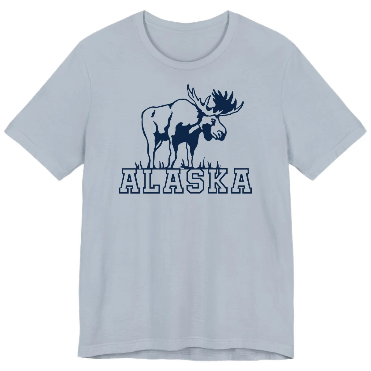 Moose Alaska Silhouette Premium Tee in Light Blue