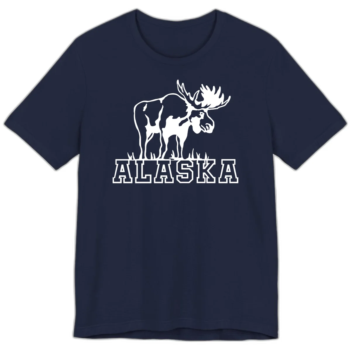Alaska Moose Majestic State Pride Premium T-Shirt in Navy