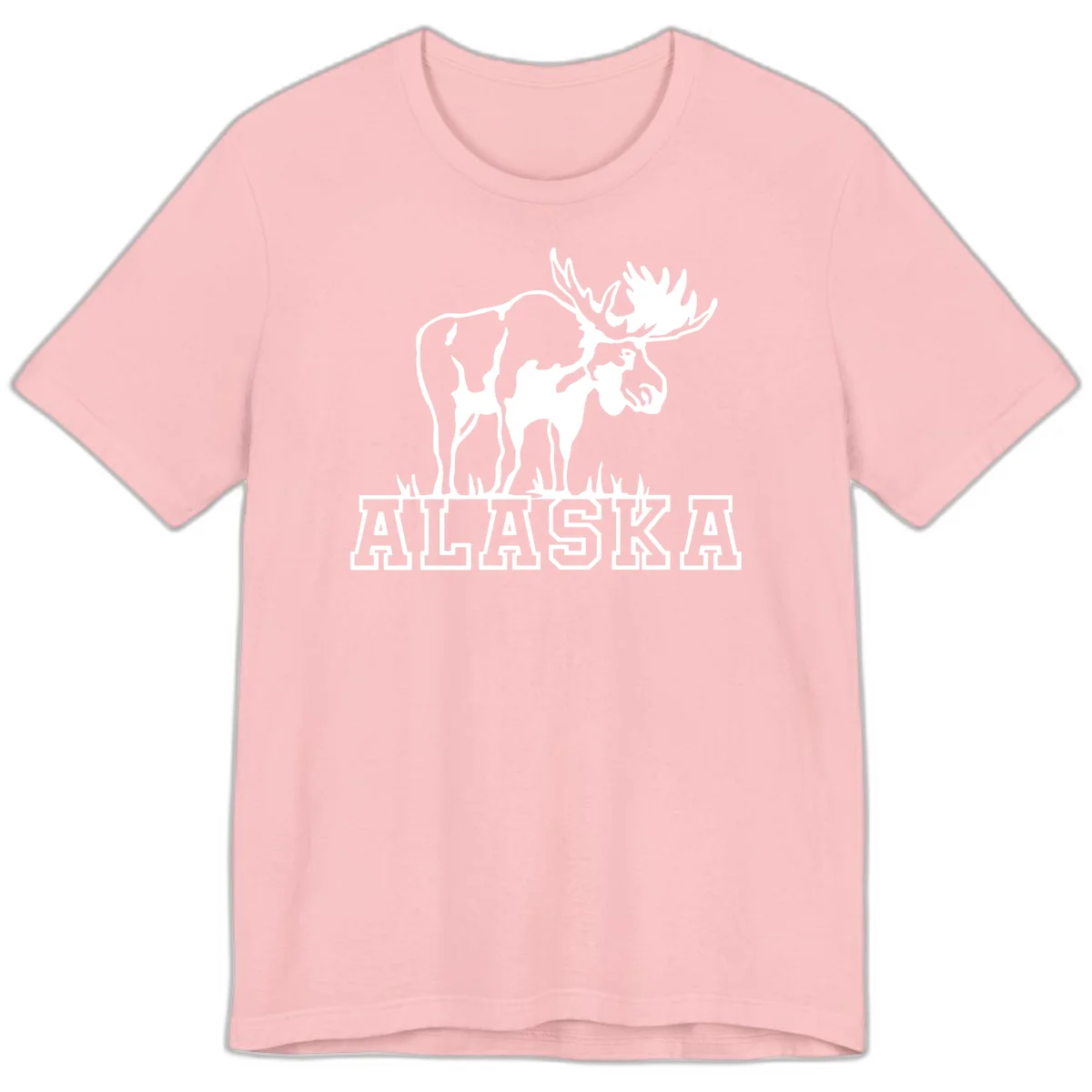 Moose Alaska Silhouette Premium Tee in Pink