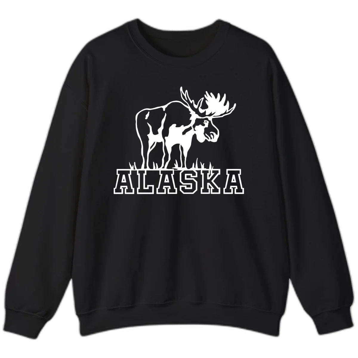 Alaska Moose Majestic State Pride Sweatshirt in Black
