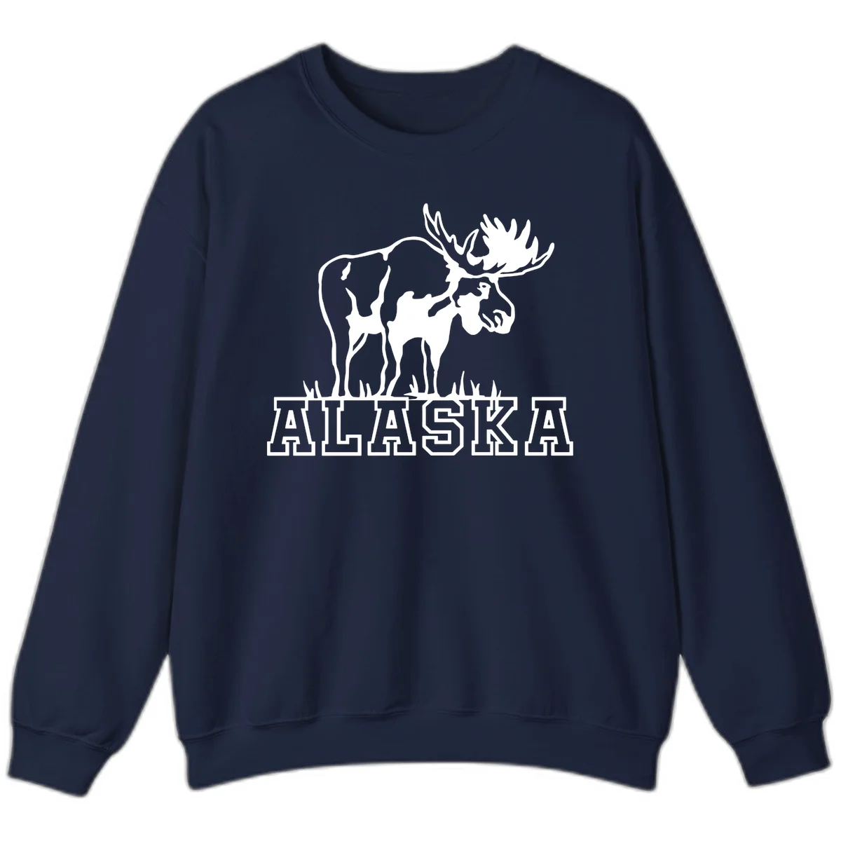 Alaska Moose Majestic State Pride Sweatshirt in Navy