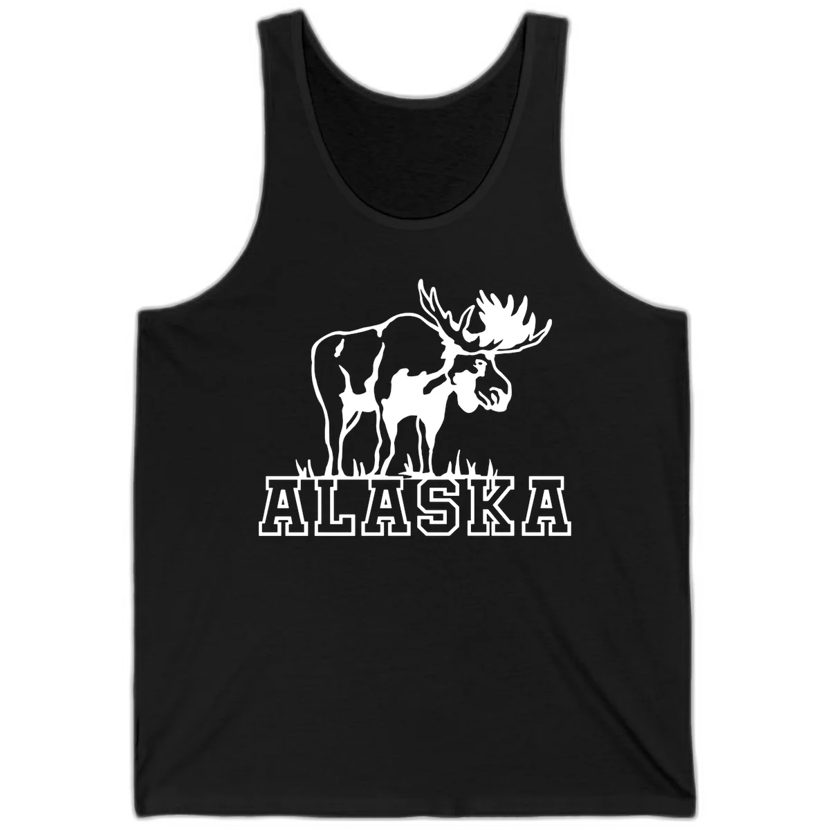 Alaska Moose Majestic State Pride Tank Top in Black