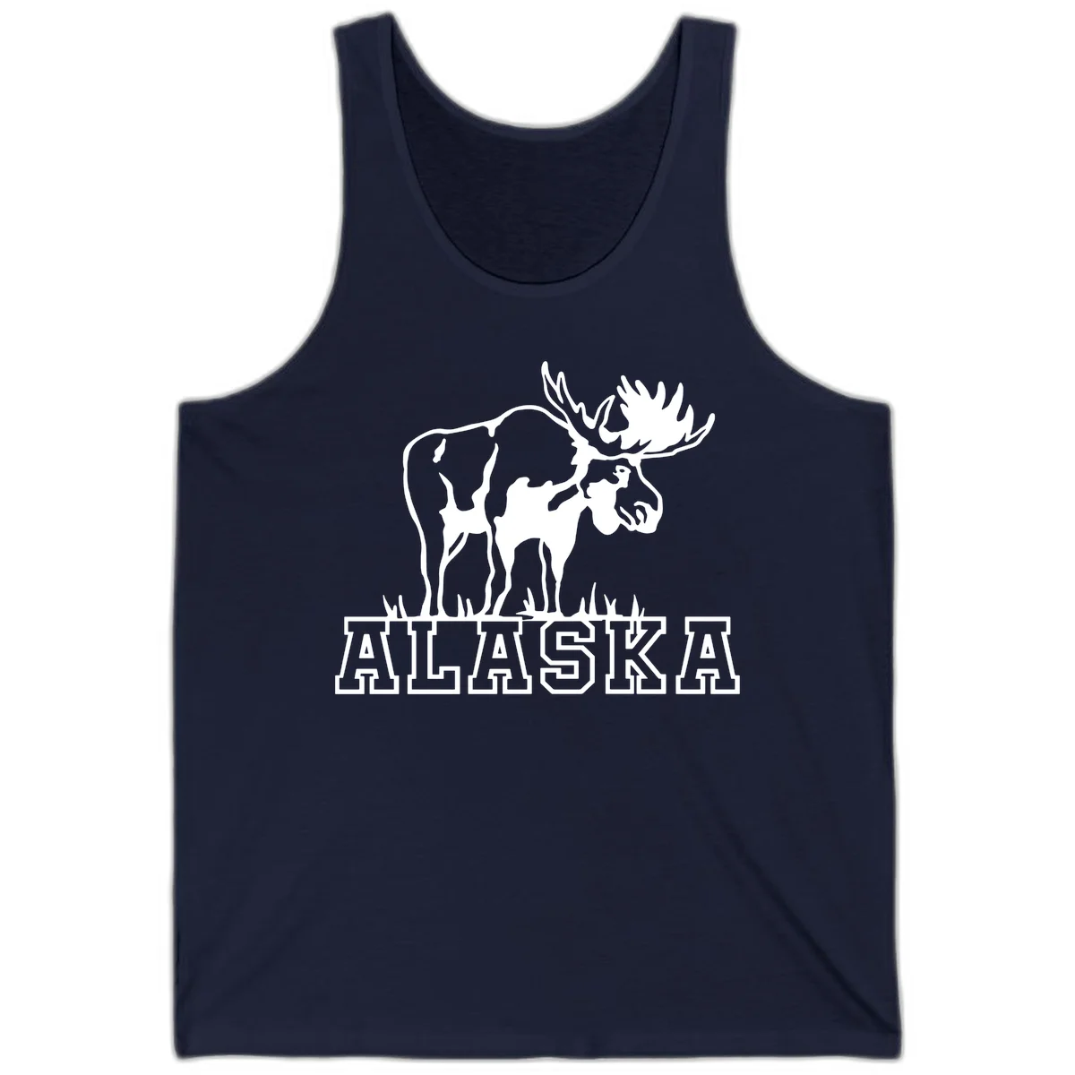 Alaska Moose Majestic State Pride Tank Top in Navy