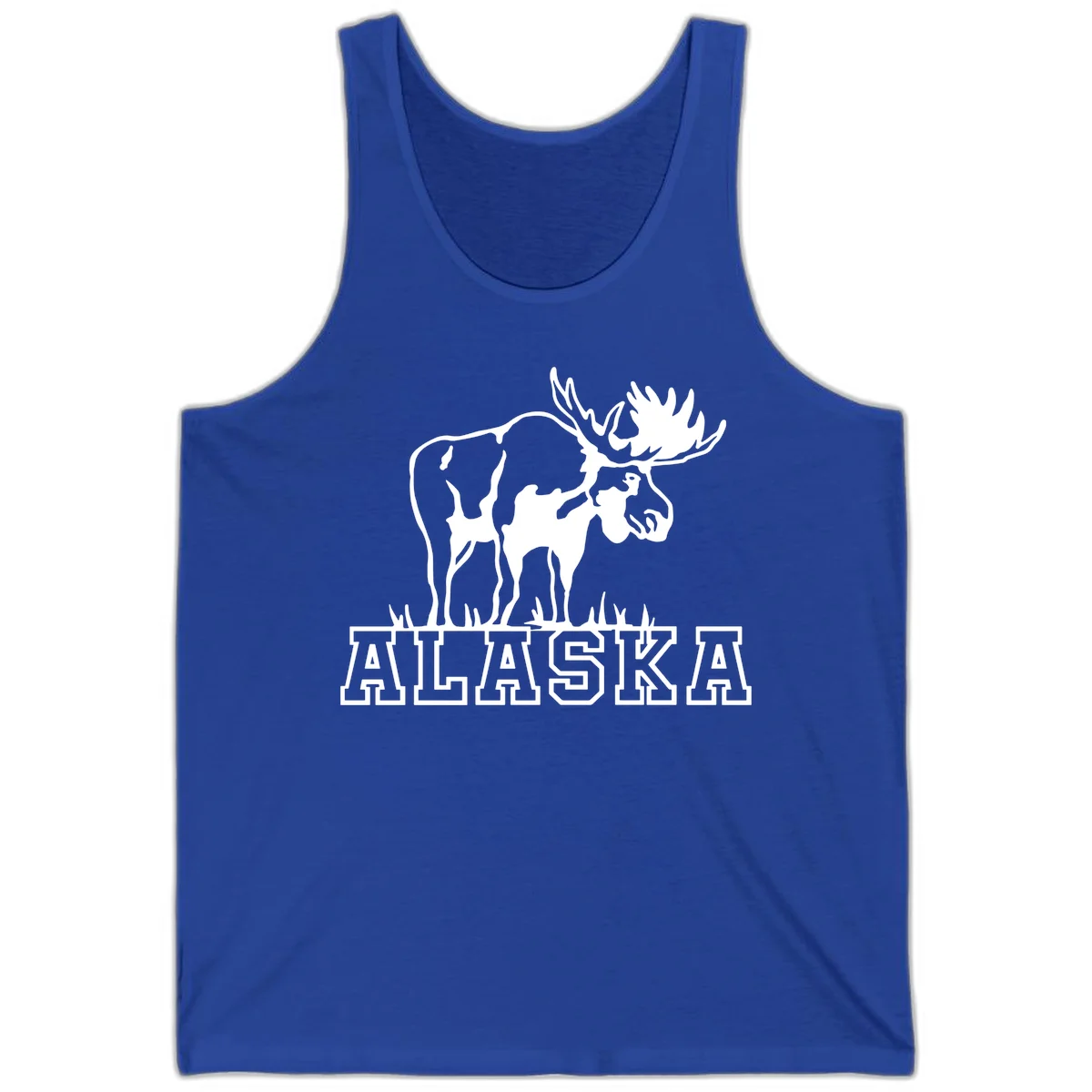 Alaska Moose Majestic State Pride Tank Top in True Royal