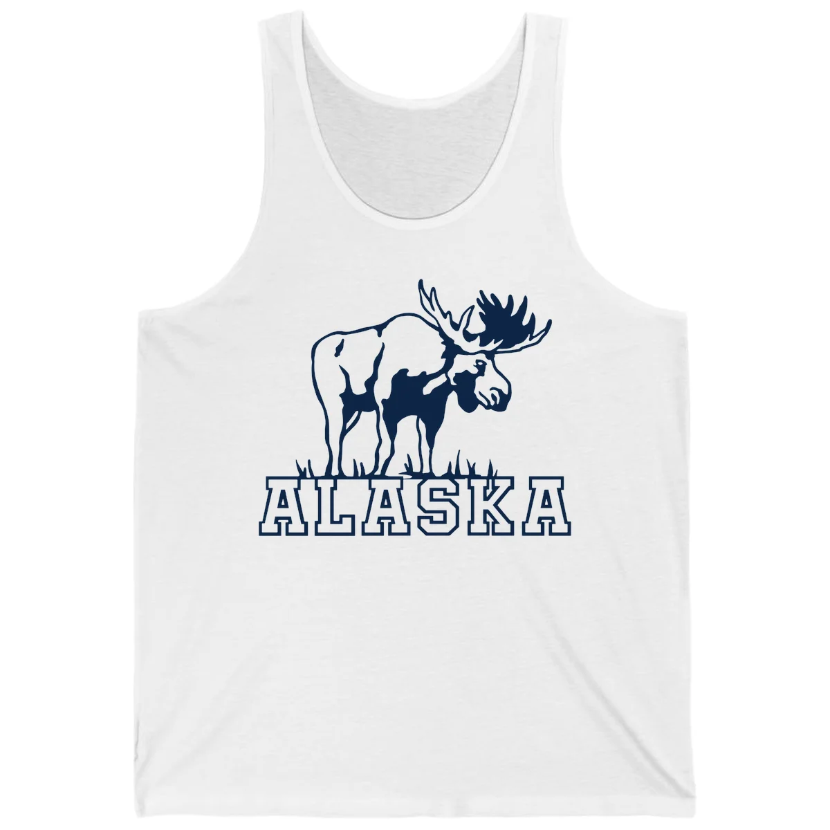 Alaska Moose Majestic State Pride Tank Top in White