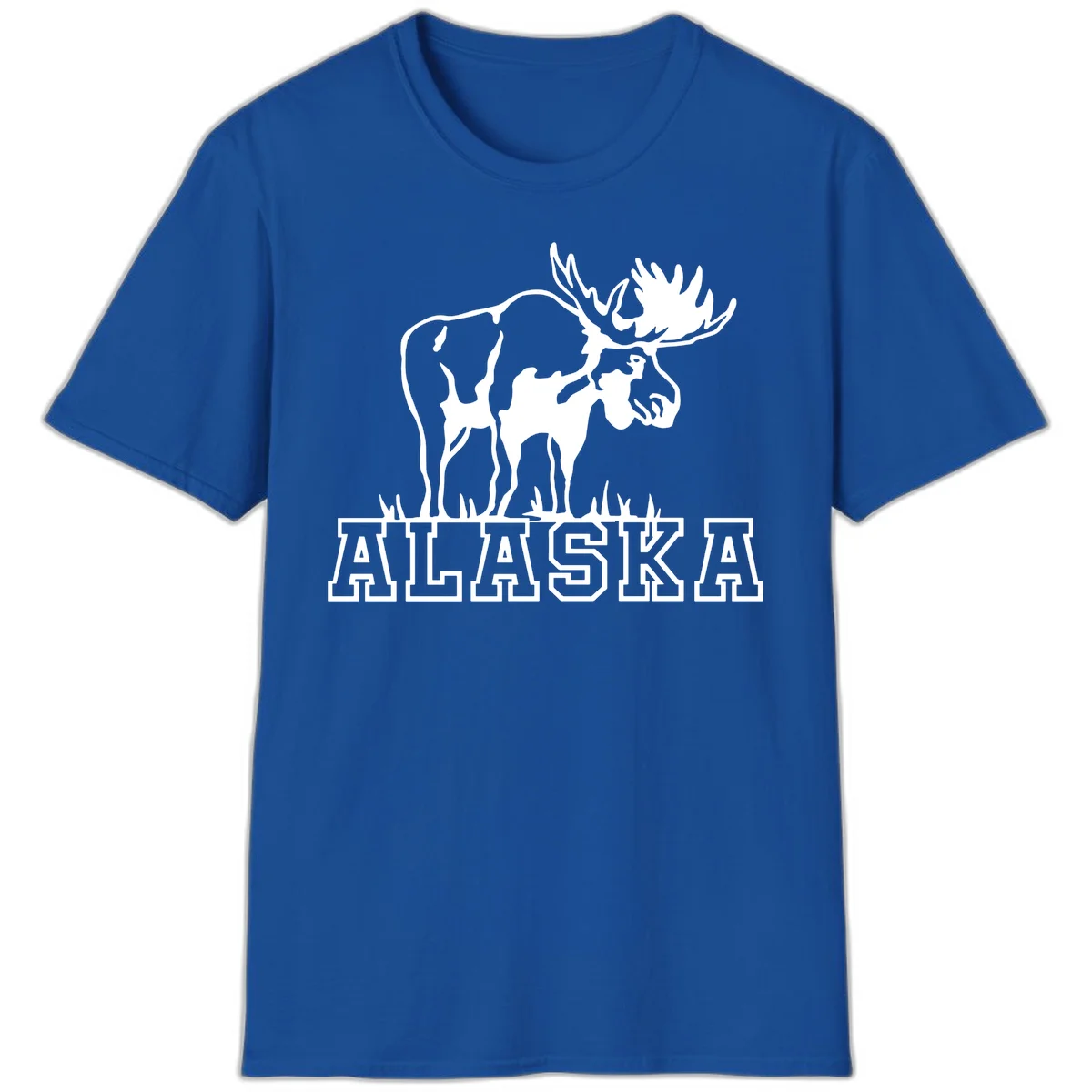 Alaska Moose Majestic State Pride T-Shirt in Royal