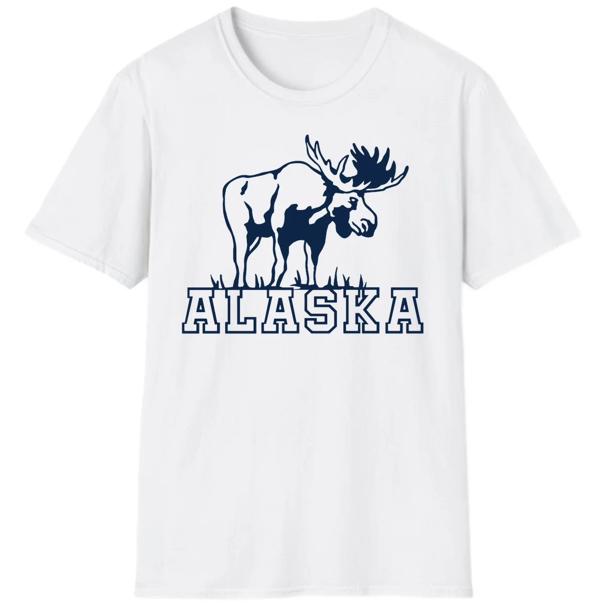 Alaska Moose Majestic State Pride T-Shirt in White