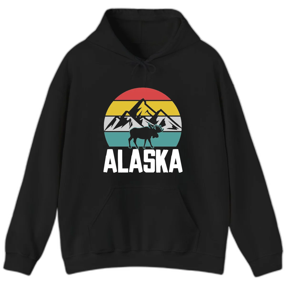 Moose Mountain Wilderness Alaska Hoodie in Black