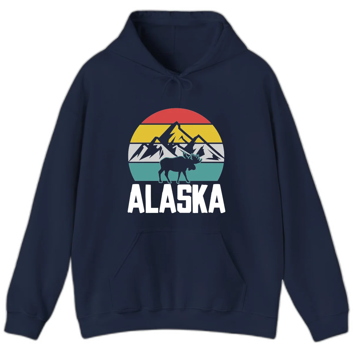 Moose Mountain Wilderness Alaska Hoodie in Navy