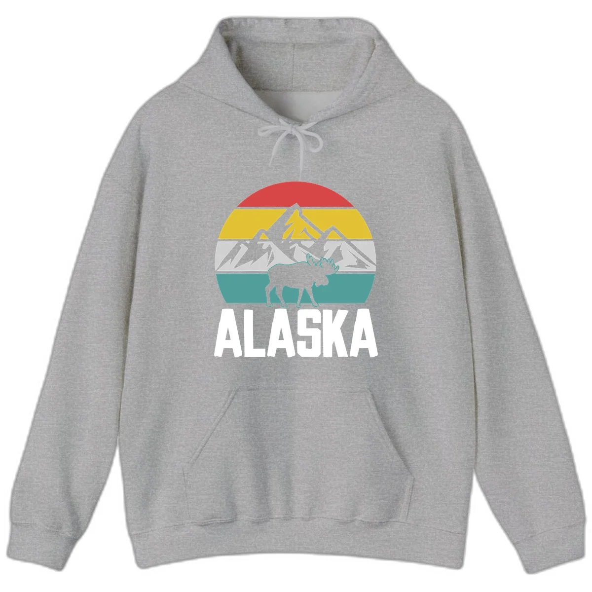 Moose Mountain Wilderness Alaska Hoodie in Sport Grey