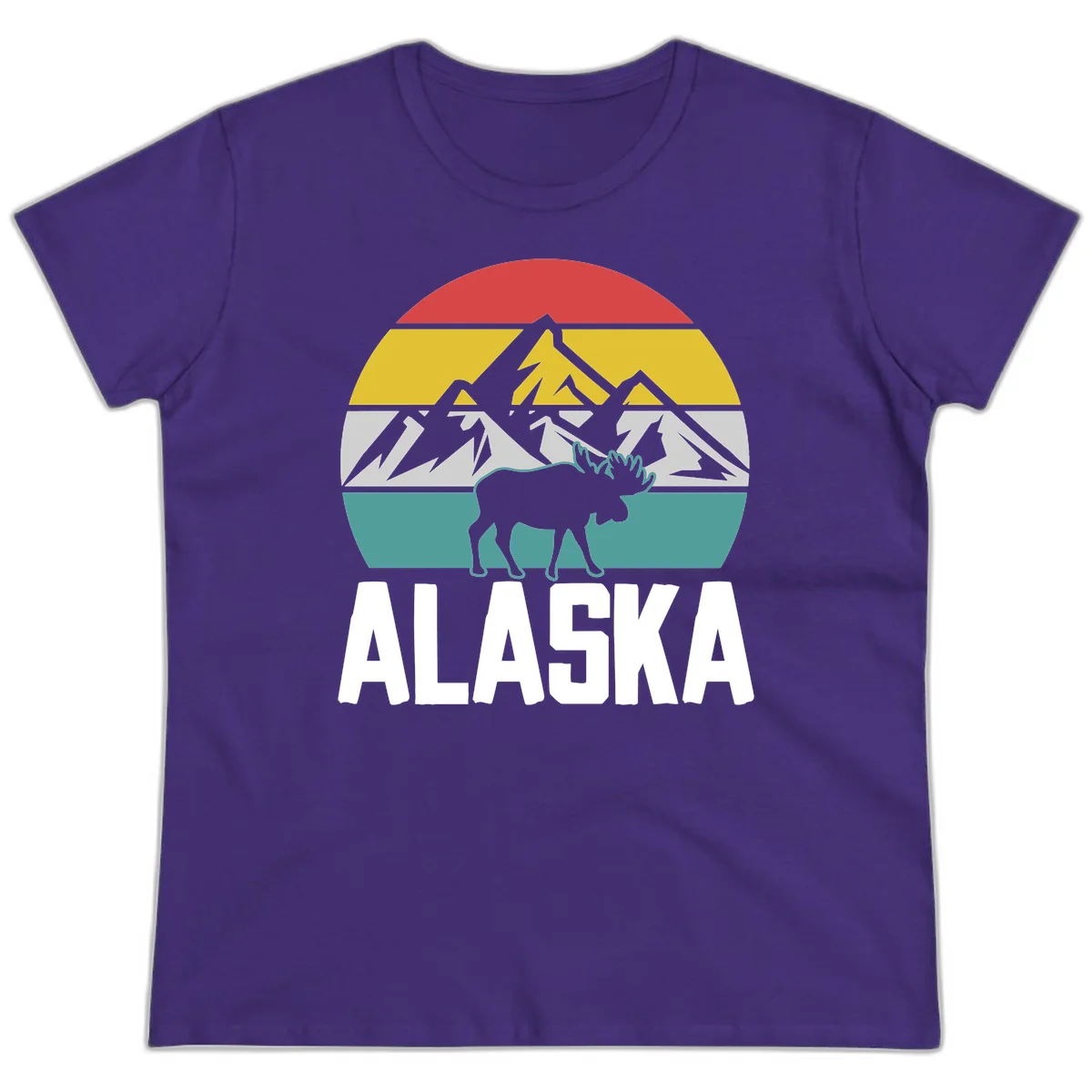 Moose Mountain Wilderness Alaska Ladies Tee in Purple
