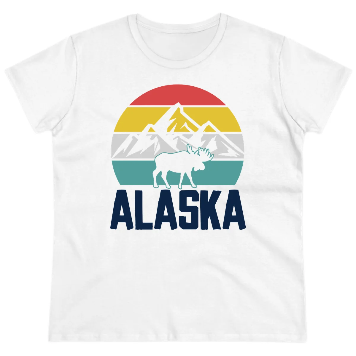 Moose Mountain Wilderness Alaska Ladies Tee in White