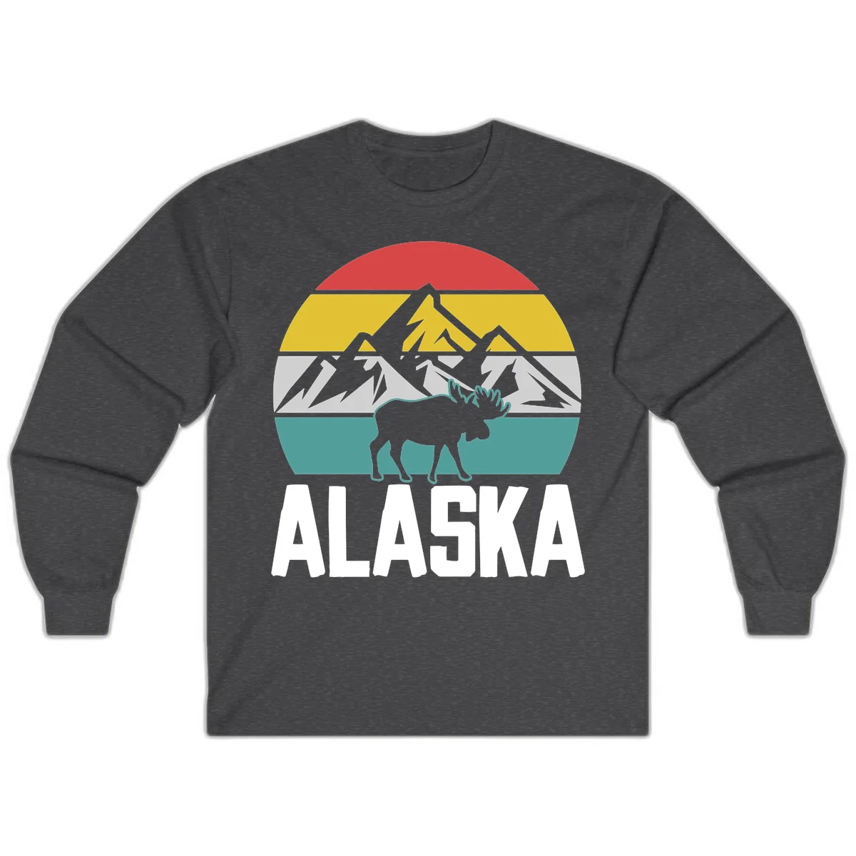 Moose Mountain Wilderness Alaska Long Sleeve in Dark Heather