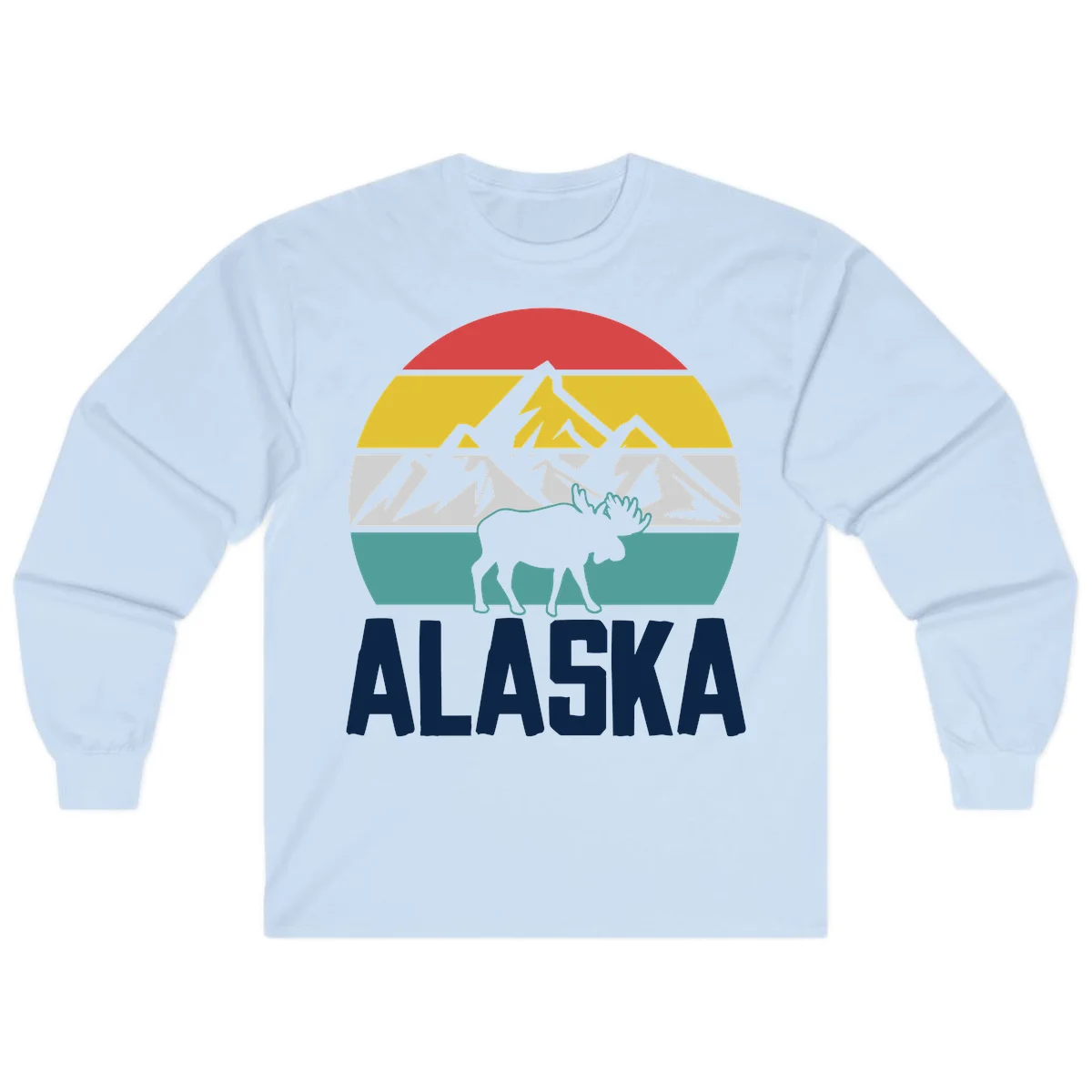 Moose Mountain Wilderness Alaska Long Sleeve in Light Blue