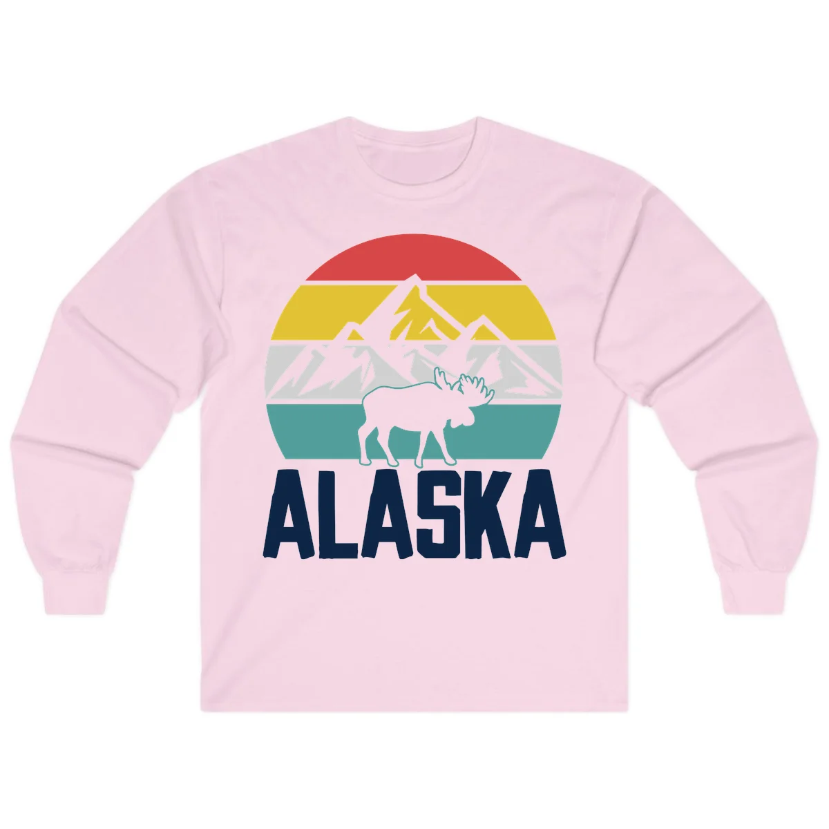 Moose Mountain Wilderness Alaska Long Sleeve in Light Pink