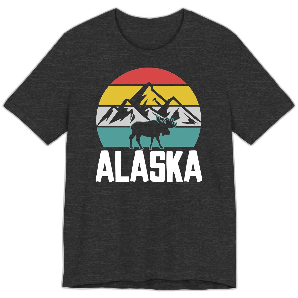 Moose Mountain Wilderness Alaska Premium Tee in Dark Grey Heather