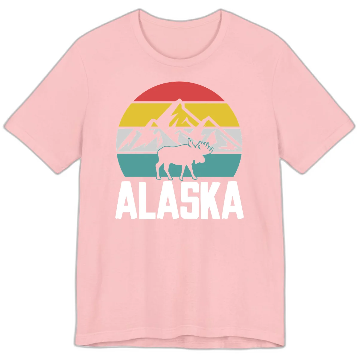 Moose Mountain Wilderness Alaska Premium Tee in Pink