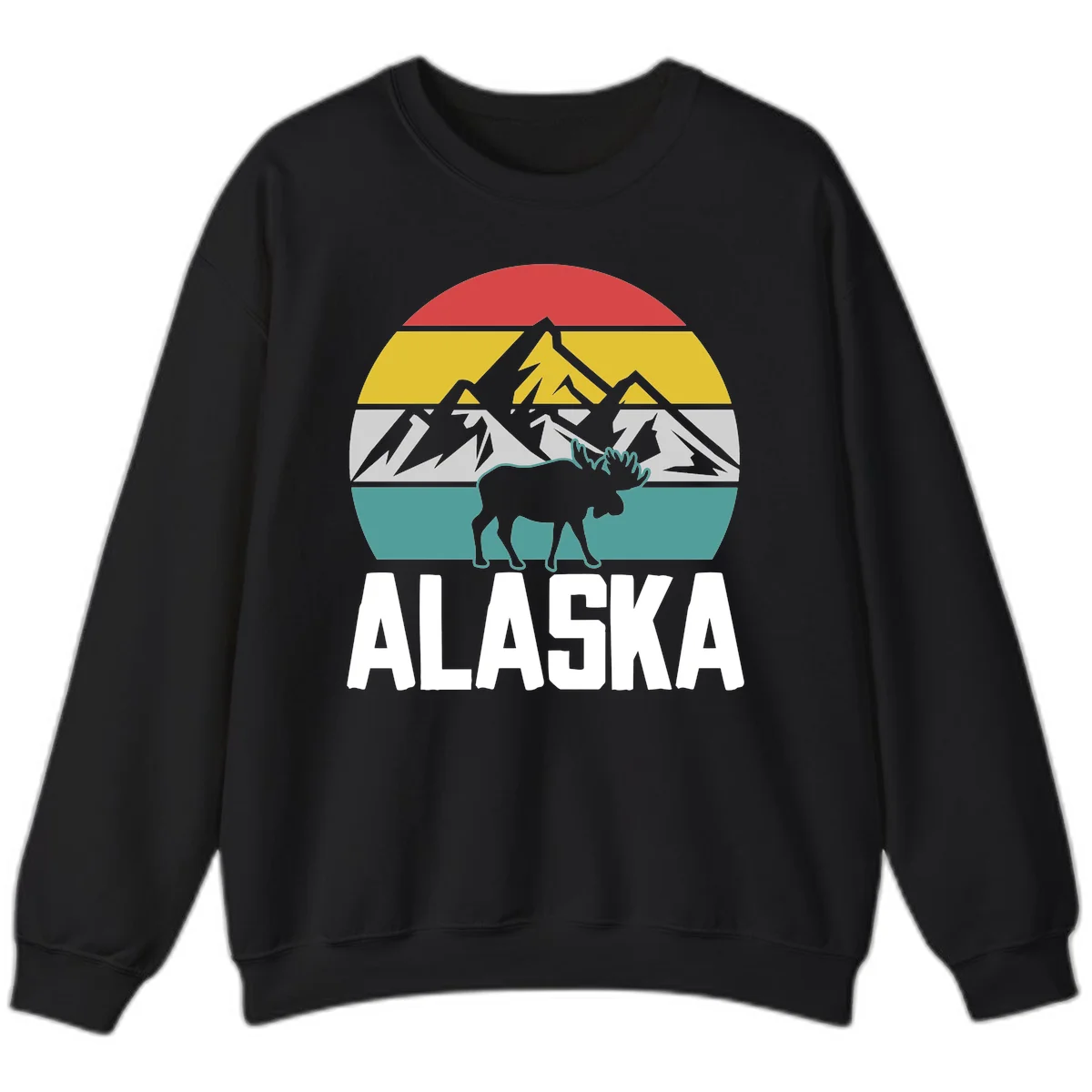 Moose Mountain Wilderness Alaska Sweatshirt in Black
