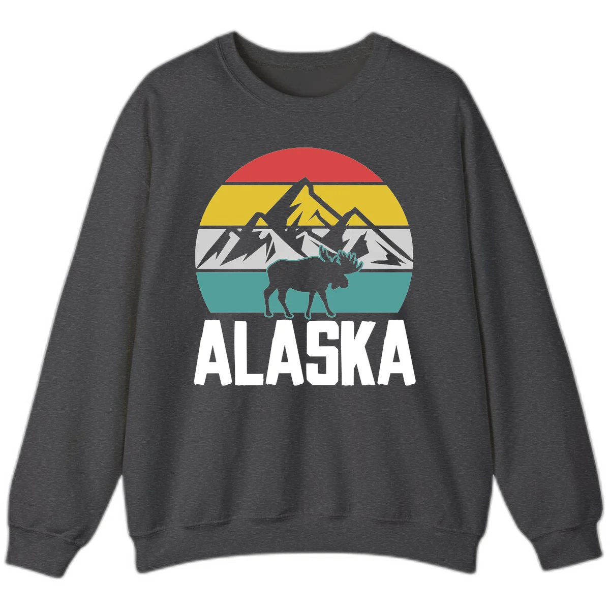 Moose Mountain Wilderness Alaska Sweatshirt in Dark Heather