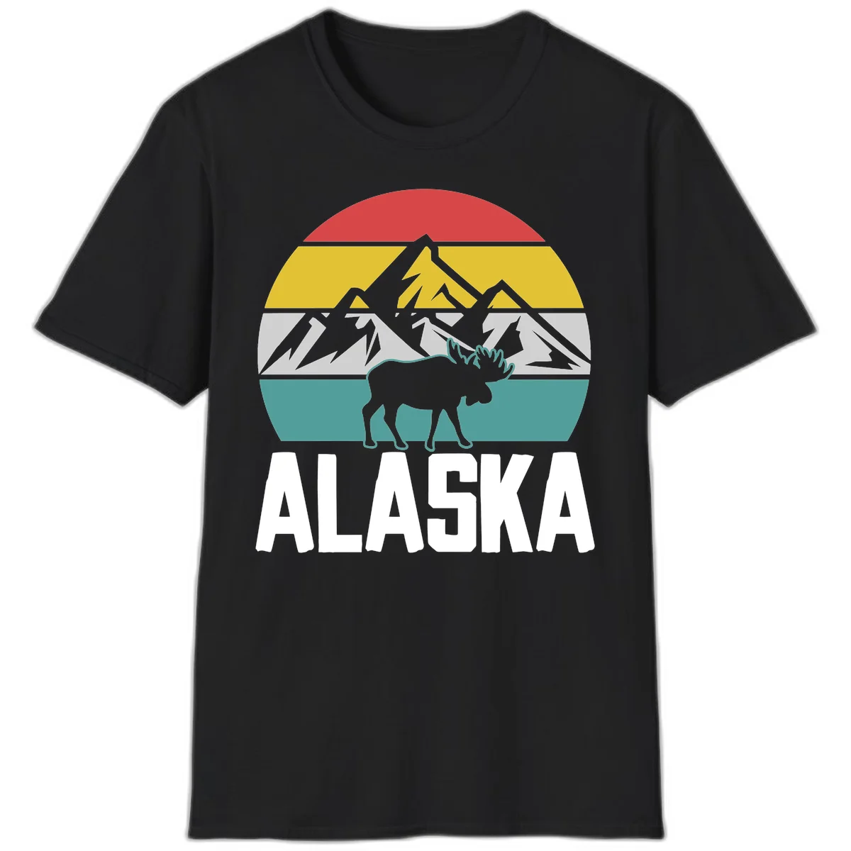Moose Mountain Wilderness Alaska T-Shirt in Black