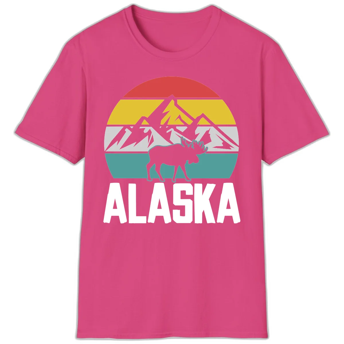 Moose Mountain Wilderness Alaska T-Shirt in Heliconia