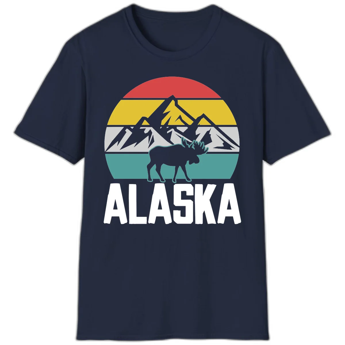 Moose Mountain Wilderness Alaska T-Shirt in Navy