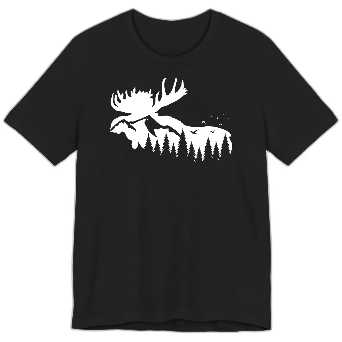 Moose Mountain Forest Silhouette Premium Tee in Black