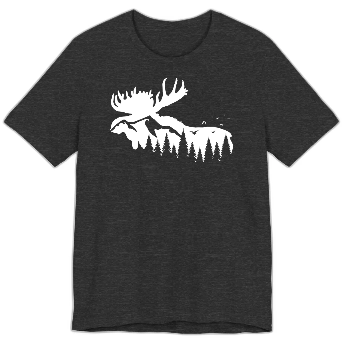 Moose Mountain Forest Silhouette Premium Tee in Dark Grey Heather