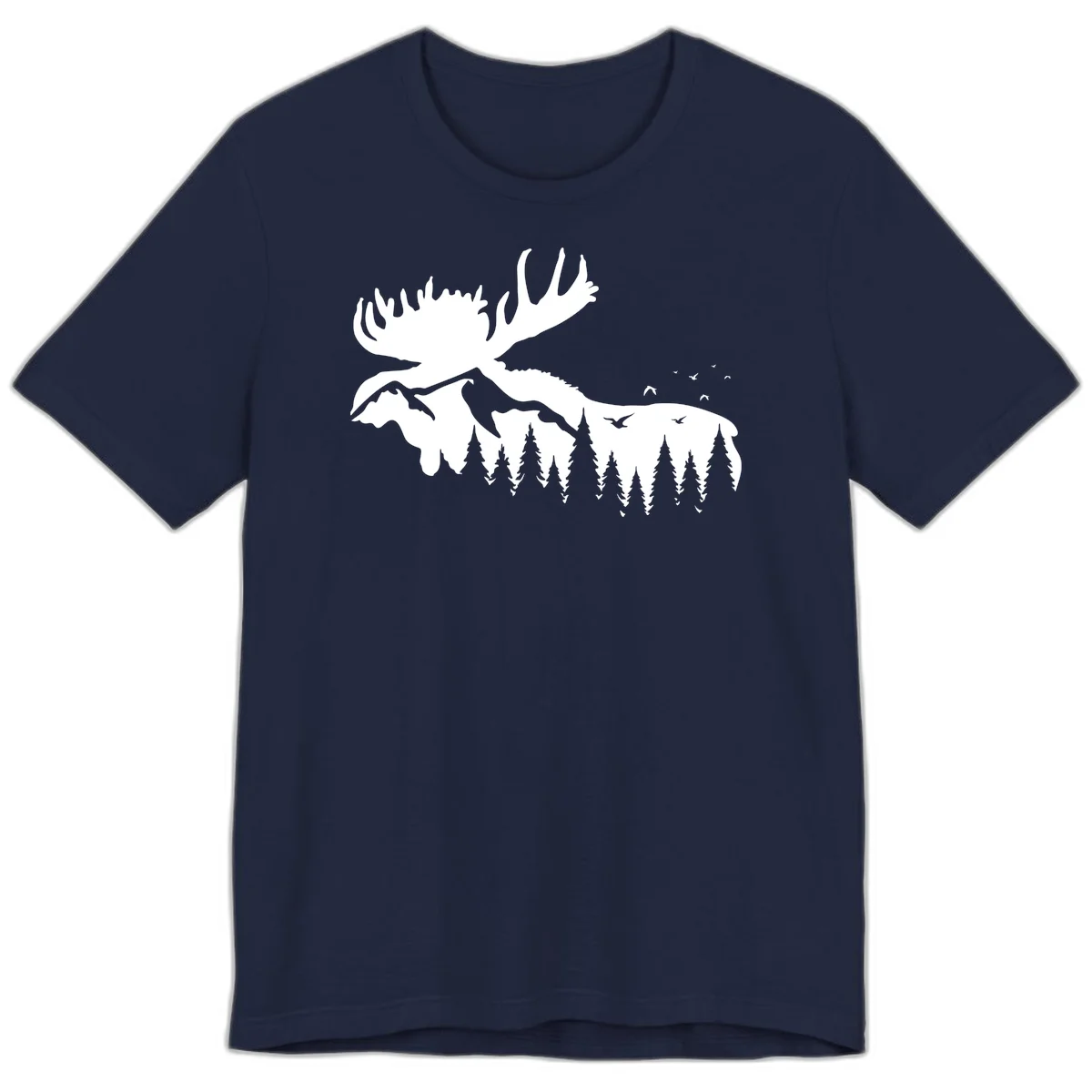 Moose Mountain Forest Silhouette Premium Tee in Navy