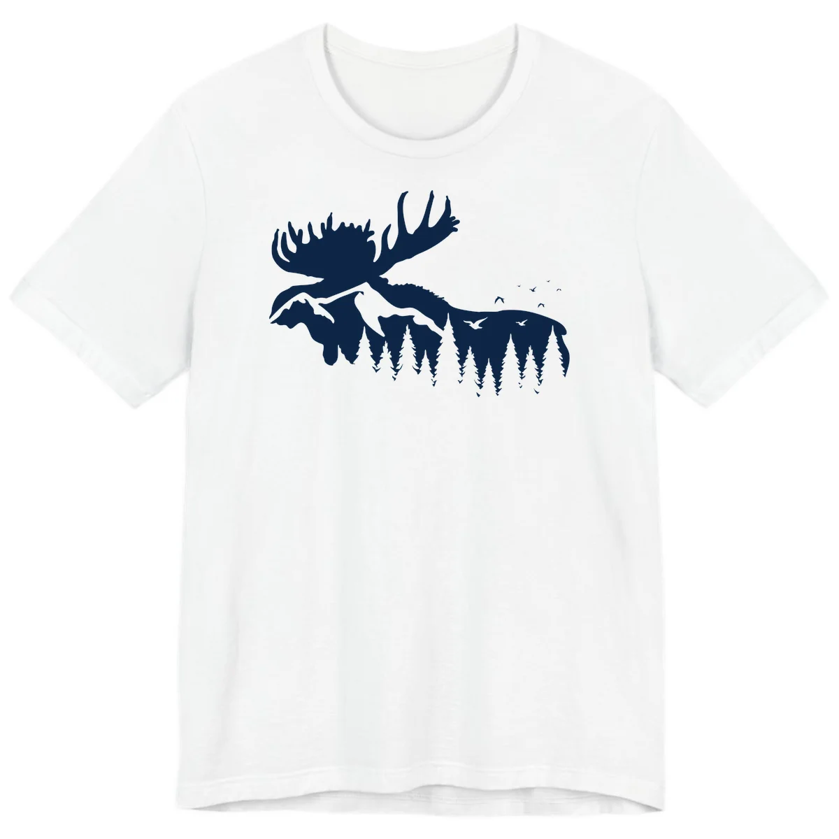 Moose Mountain Forest Silhouette Premium Tee in White