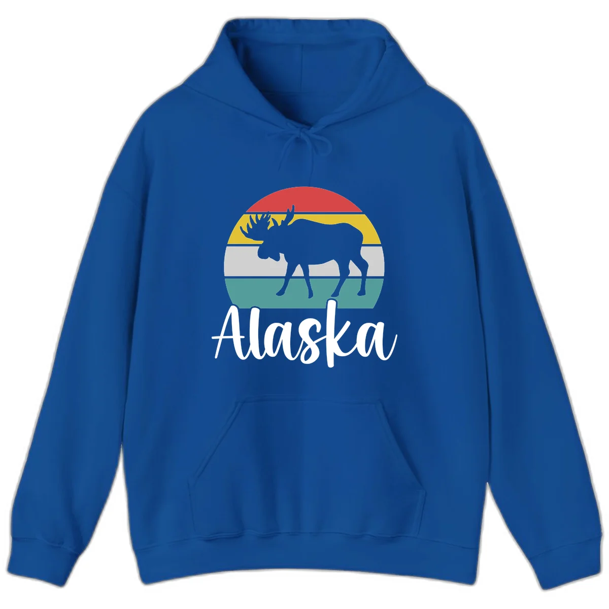 Moose Mountain Stripes Alaska Hoodie in Royal