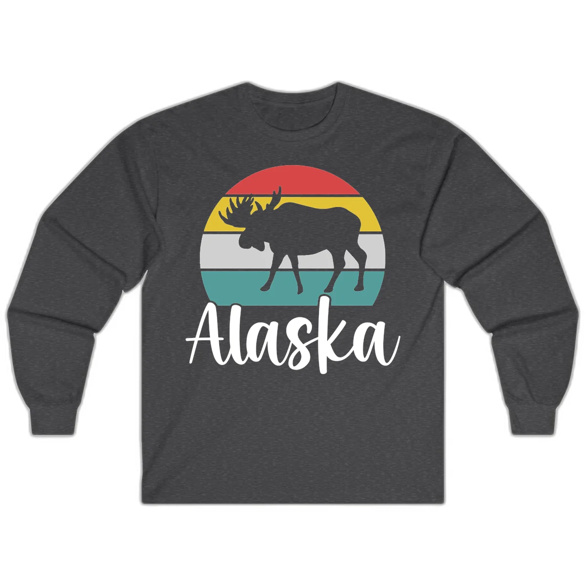 Moose Mountain Stripes Alaska Long Sleeve in Dark Heather