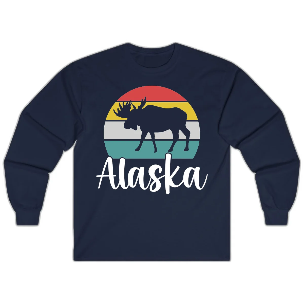 Moose Mountain Stripes Alaska Long Sleeve in Navy