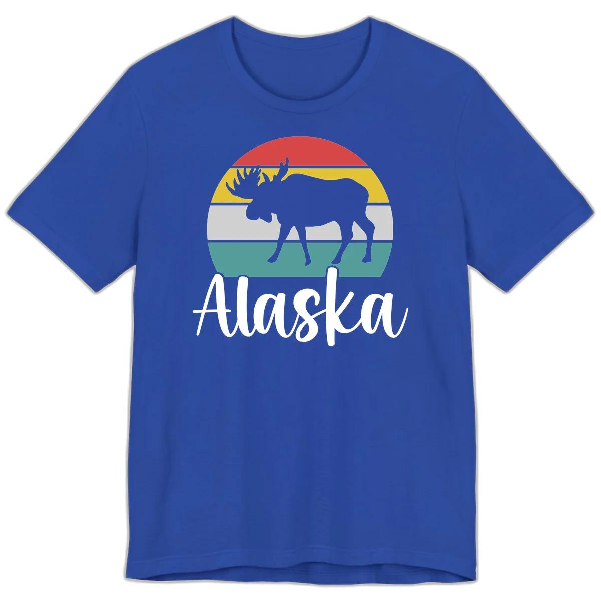 Moose Mountain Stripes Alaska Premium Tee in True Royal