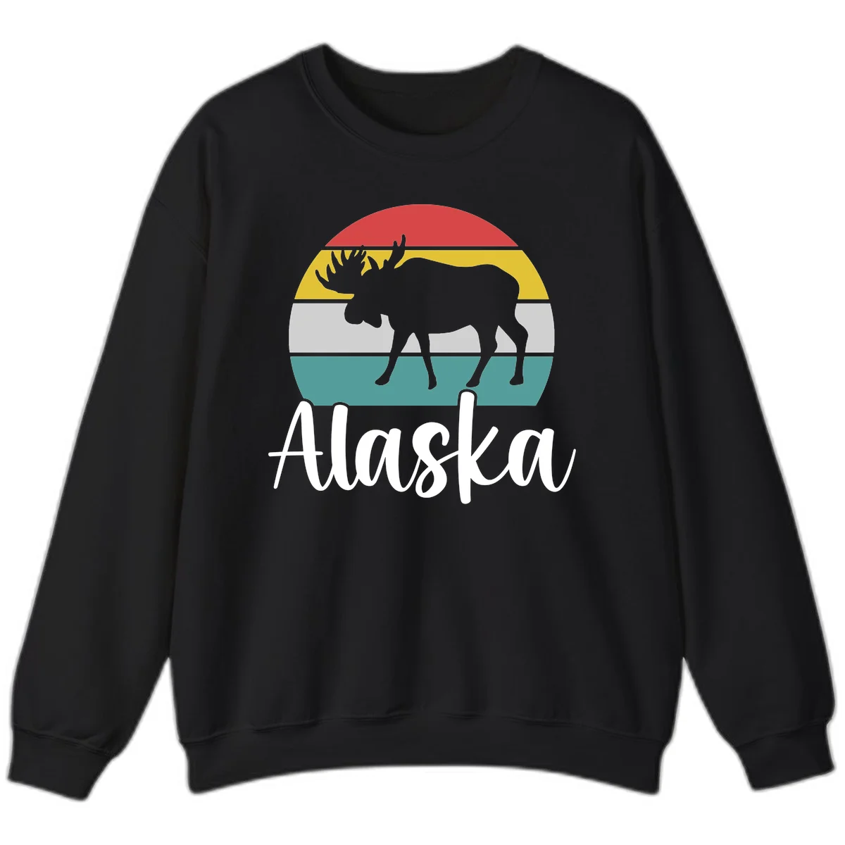 Moose Mountain Stripes Alaska Sweatshirt in Black