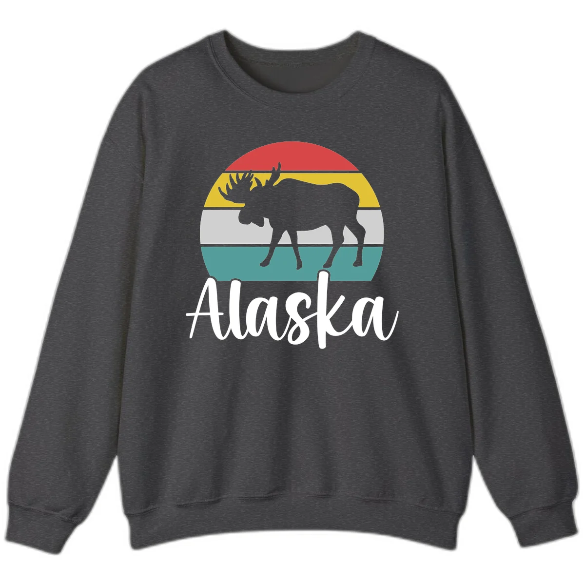 Moose Mountain Stripes Alaska Sweatshirt in Dark Heather