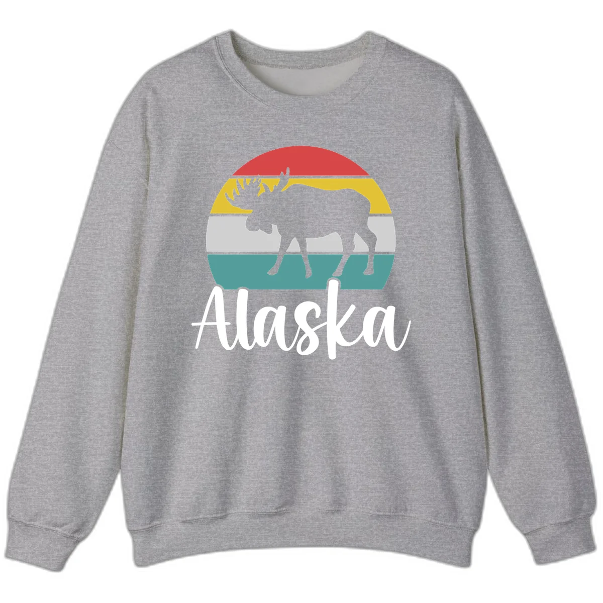 Moose Mountain Stripes Alaska Sweatshirt in Sport Grey