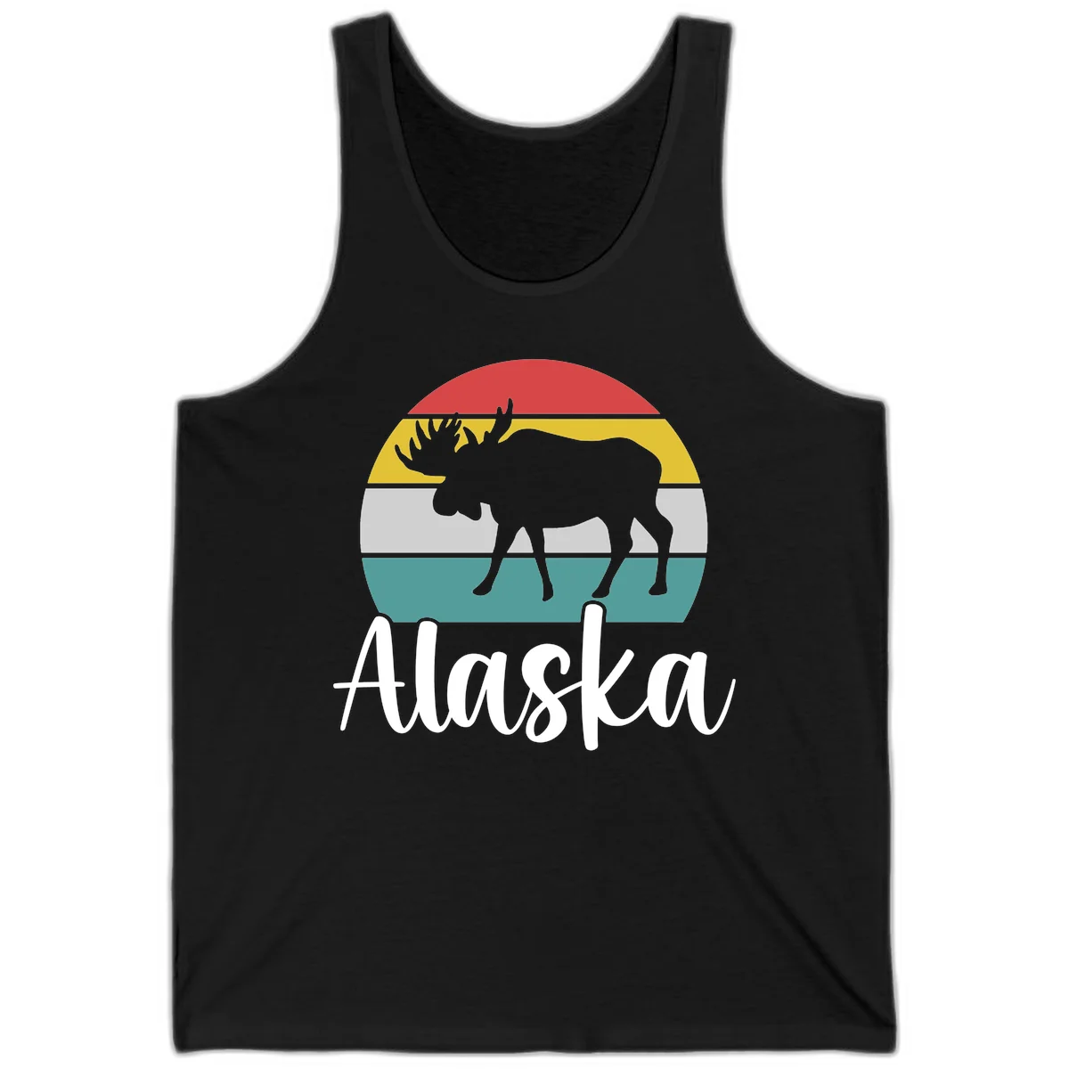 Moose Mountain Stripes Alaska Tank in Black