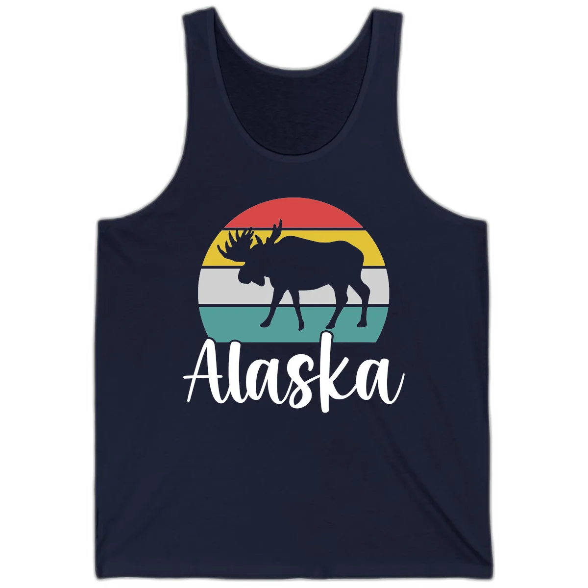 Moose Mountain Stripes Alaska Tank in Navy