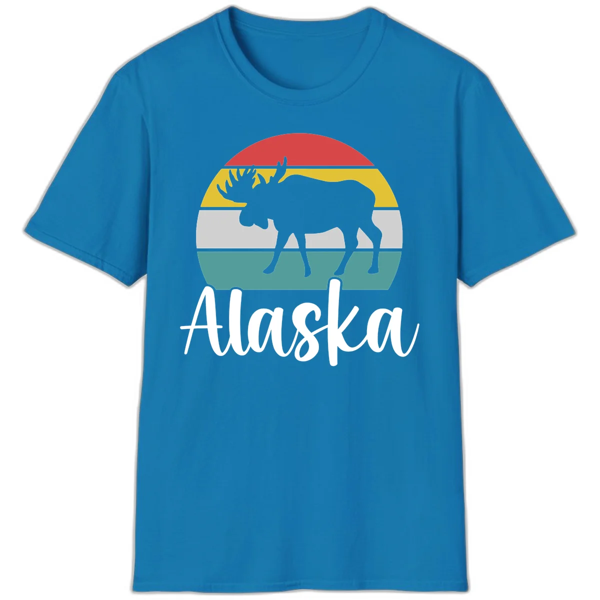 Moose Mountain Stripes Alaska T-Shirt in Sapphire
