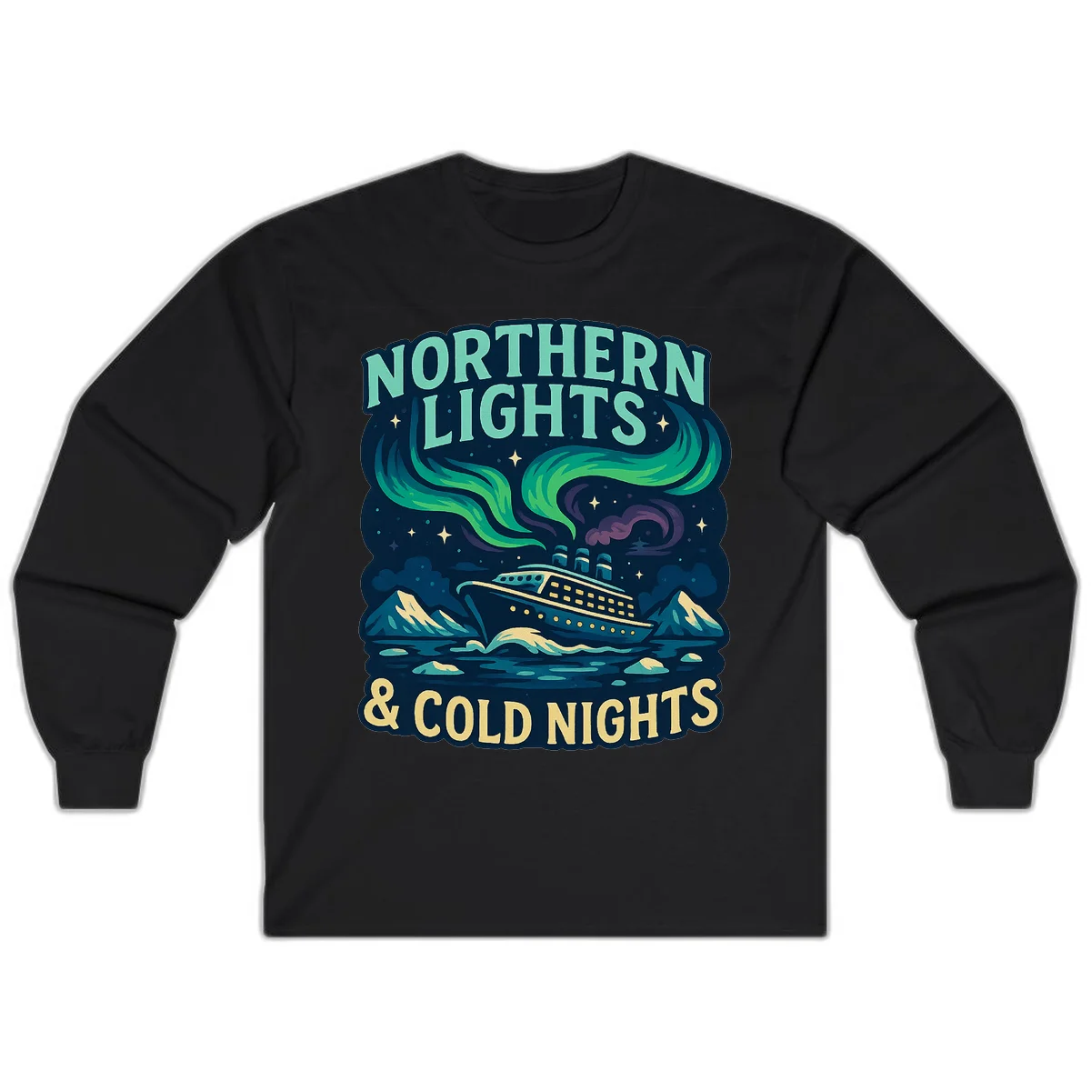 Northern Lights & Cold Nights Long Sleeve in Black