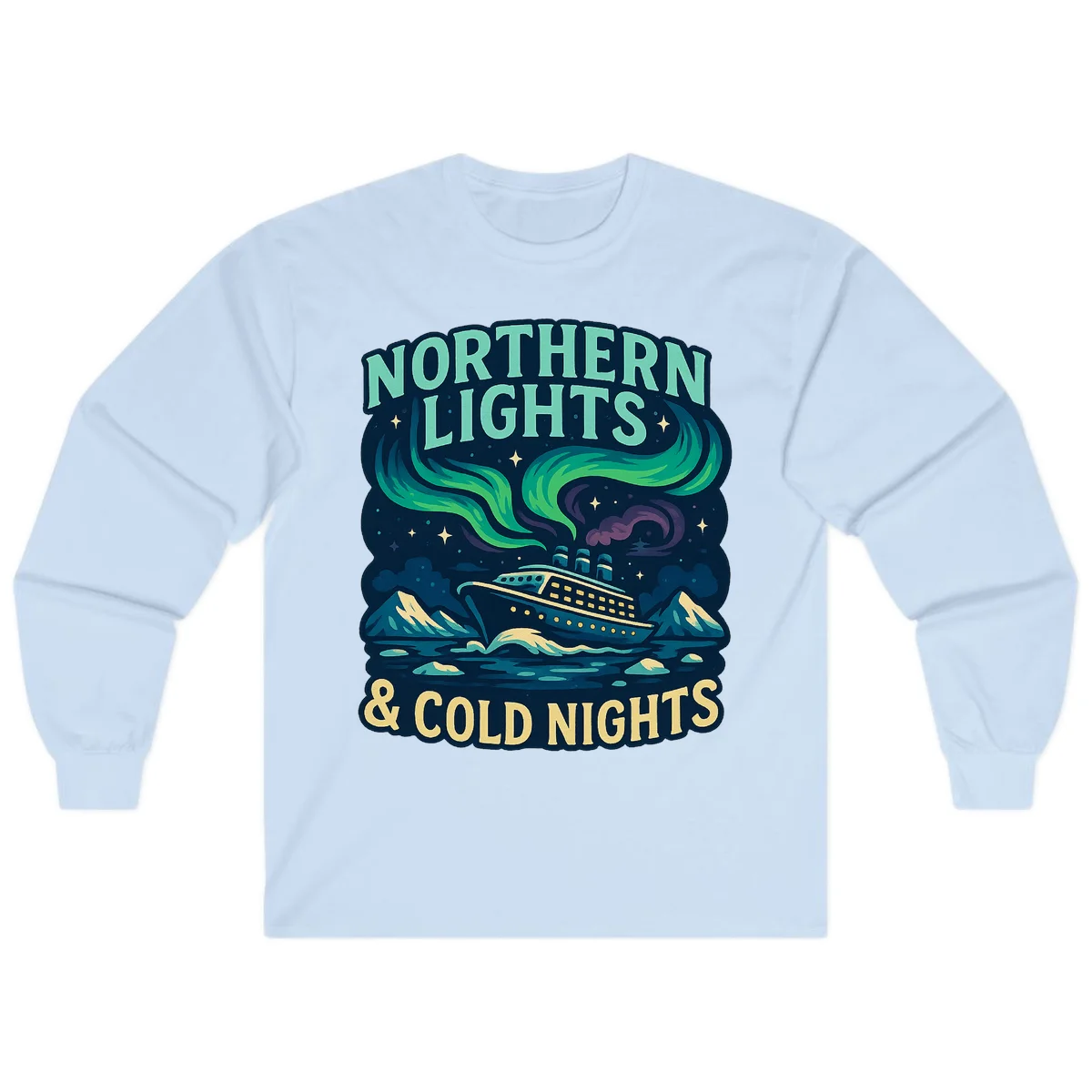 Northern Lights & Cold Nights Long Sleeve in Light Blue
