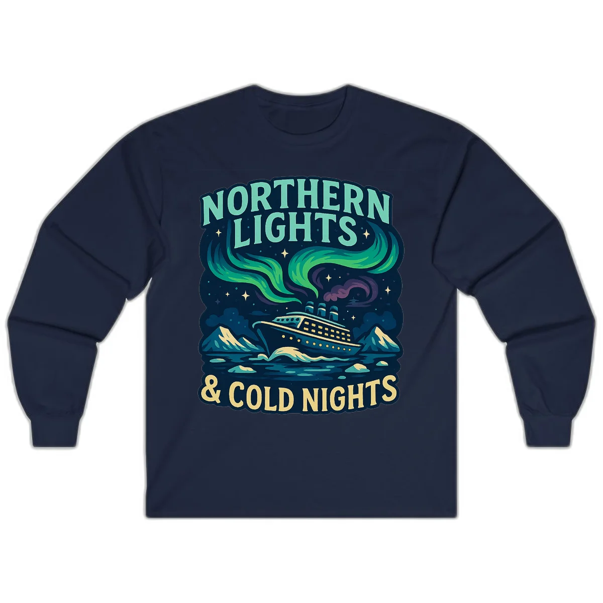 Northern Lights & Cold Nights Long Sleeve in Navy