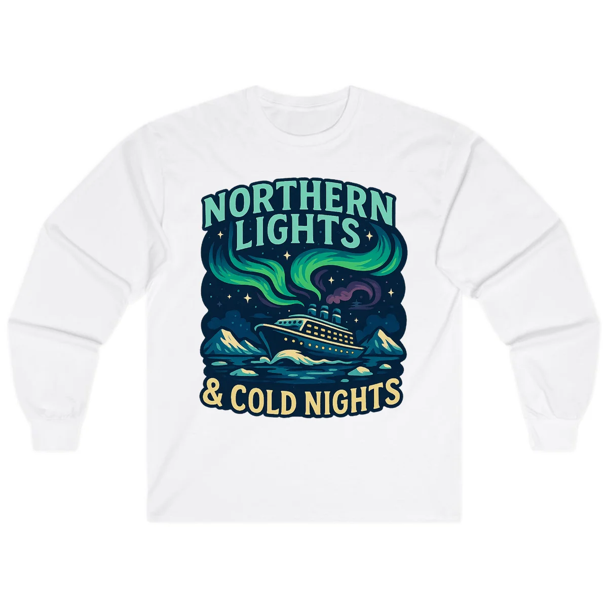 Northern Lights & Cold Nights Long Sleeve in White
