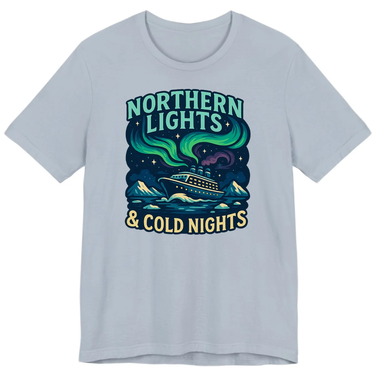 Northern Lights & Cold Nights Premium Tee in Light Blue