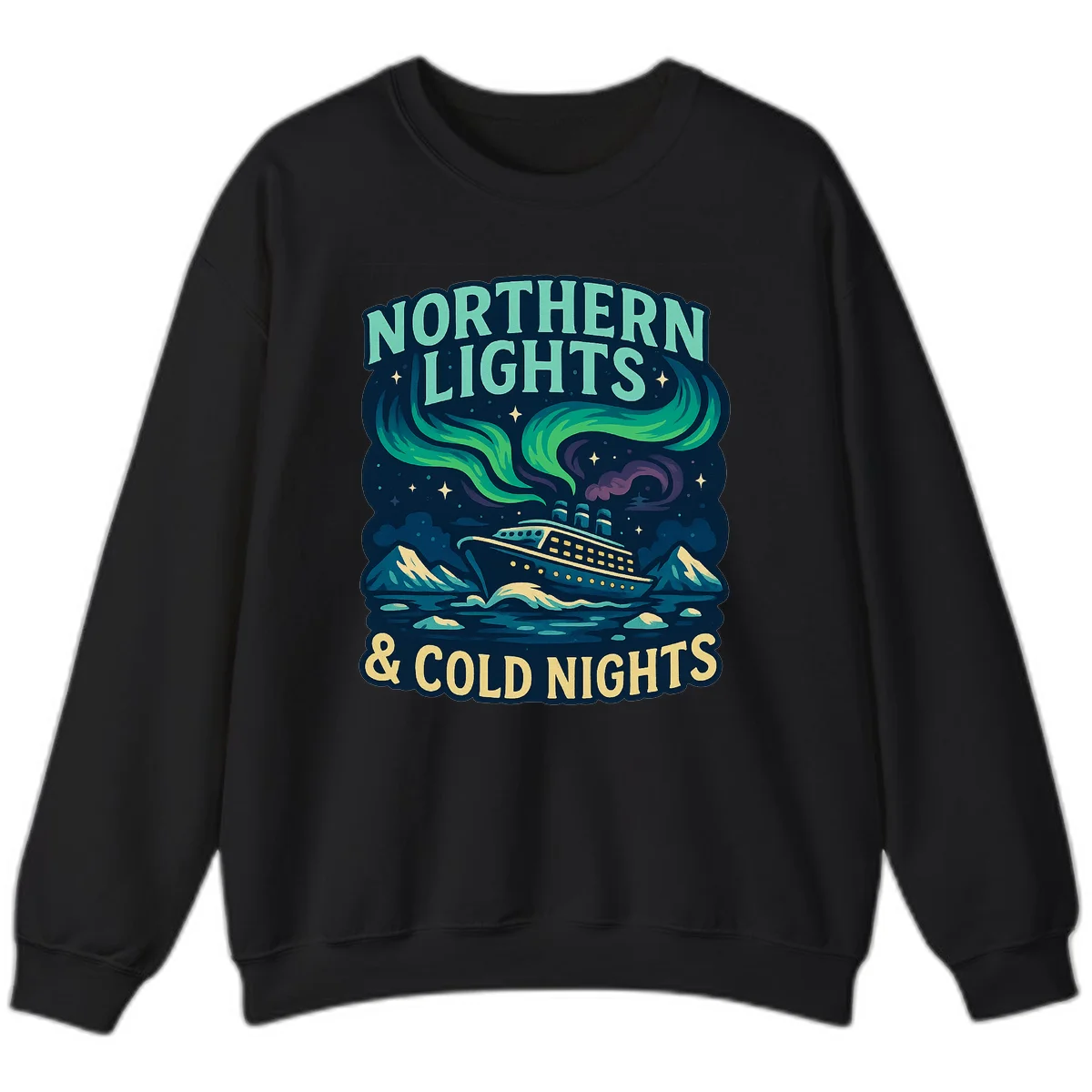 Northern Lights & Cold Nights Sweatshirt in Black