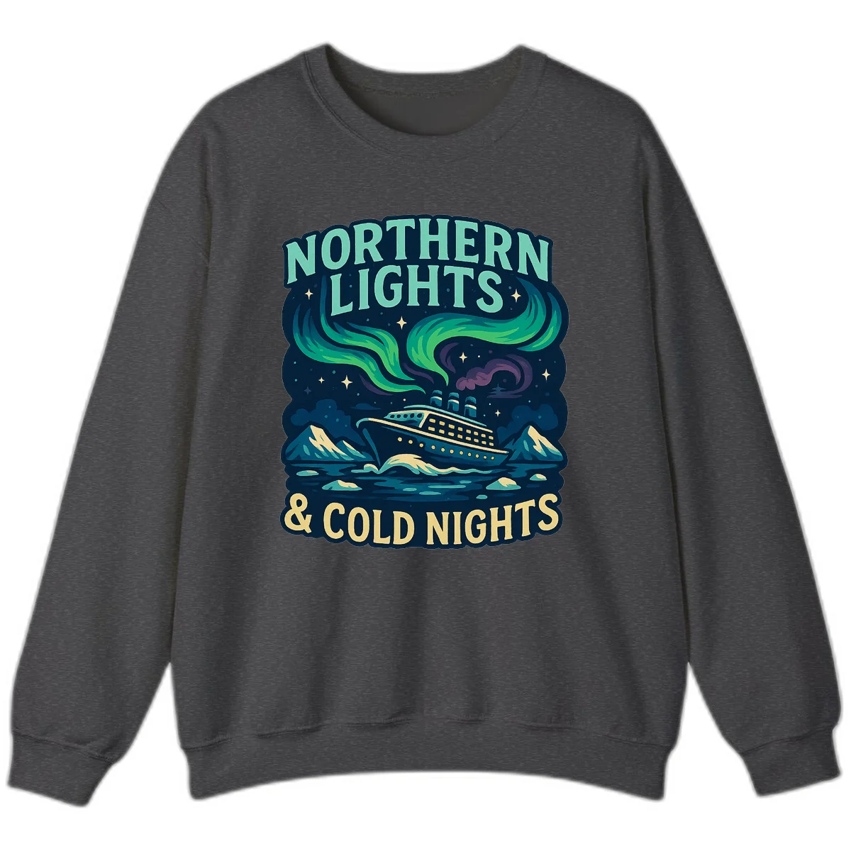 Northern Lights & Cold Nights Sweatshirt in Dark Heather